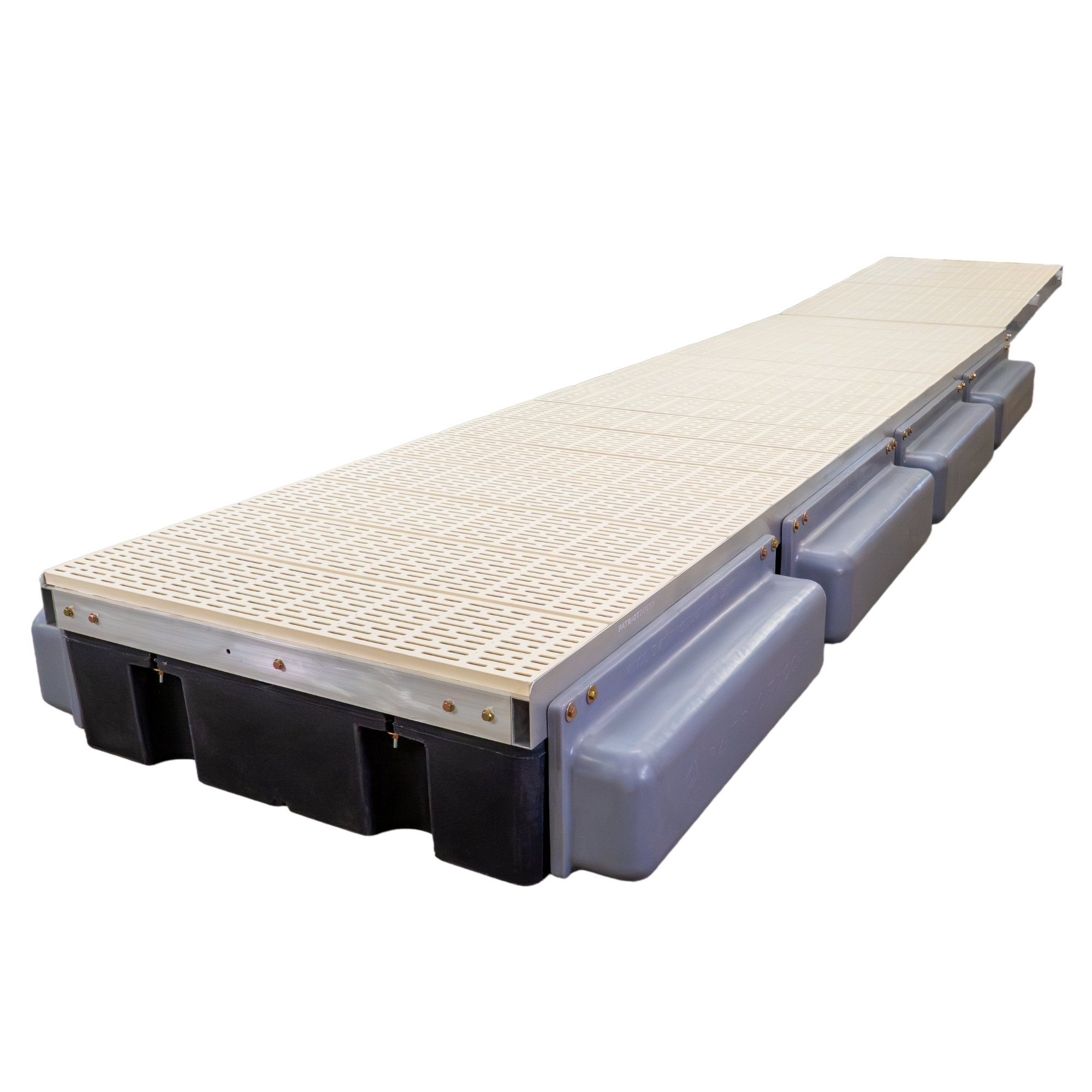 Patriot Docks 24' Low-Profile Premium Floating Dock with Tan Poly Decking